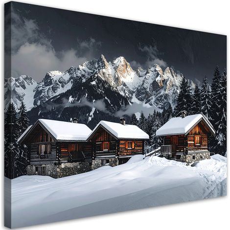 Cuadro en Lienzo, Paisaje invernal de montaña naturaleza, 30x20 (1/5)