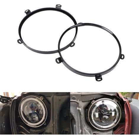 Support de phare 2 pièces 7 pouces anneau fixation lampe compatible Jeep Wrangler TJ 07-18 (1/5)