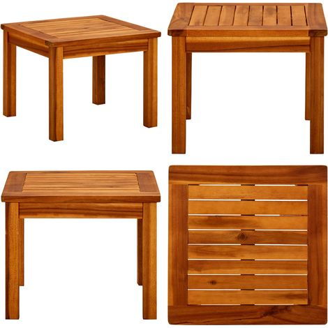 Table basse de jardin 45x45x36 cm Bois solide d'acacia - Table Basse Jardin - Mobilier De Jardin - Acacia - Table Extérieure - Décoration Jardin - Home & Living