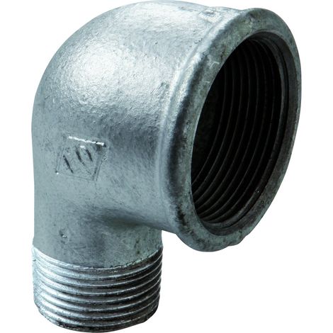 90R - Curca a gomito 90° FF riduzione 2" x 1" in ghisa zincata 09005085