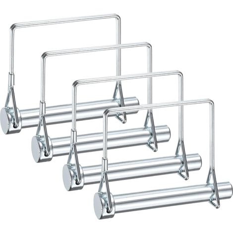 4-Pack Goupille D'Attelage Remorque, Diamètre 1/2" Longueur 3.15" Acier Carbone Galvanisé Carré Verrou Fil Pince D'Attelage Pour Remorques Agricoles/Tondeuses À Gazon/Jardin (1/5)