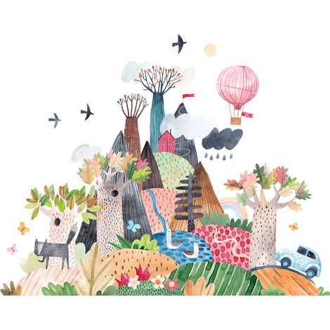 Papier peint panoramique Enfants - Village - 130 cm x 102 cm (1/2)