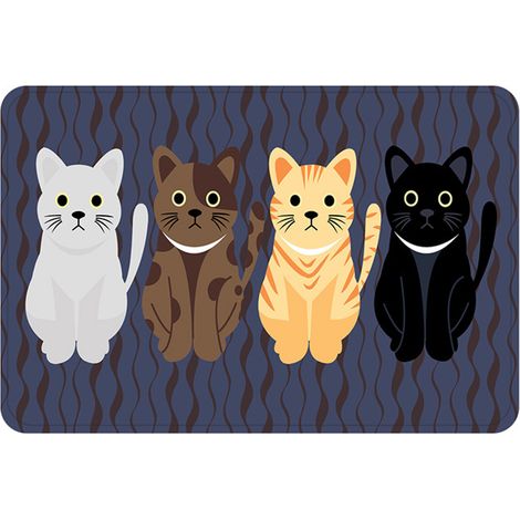 Alfombra con estampado de gato, antideslizante, de poliéster, absorbente, 50x80 cm, para baño o sala de estar. (1/5)