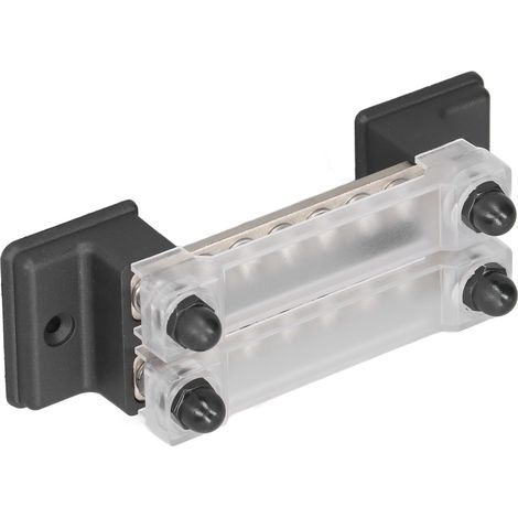 Bloc de distribution électrique à 12 bornes, 48 V, 150 A, double rangée de bornes, barre omnibus avec boulons M4 et goujons M6 (1/5)
