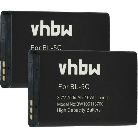 vhbw 2x Akku kompatibel mit Prunus L-218AM Handy Smartphone Telefon (700 mAh, 3,7 V, Li-Ion) (1/5)