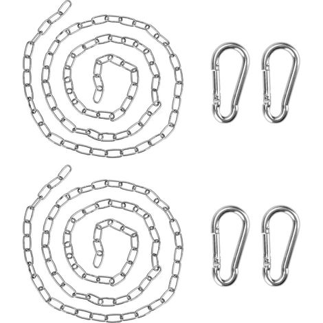 2 Pcs Hanging Chair Extension Chain 304 Stainless Steel Round Chains Stainless Steel Chain for Flower Pots, Bird Cage, Shadow, Veil, Pet Fence (1/5)