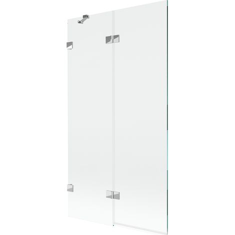 Mexen Lunar paravento da vasca da bagno a 2 ante sinistro 100 x 150 cm, trasparente, cromo - 897-100-100-01-00-L (1/5)