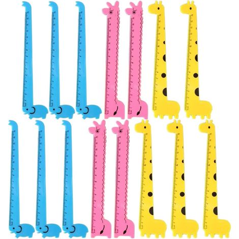 Règles en plastique Alasum, lot de 30, motif girafe, styles (1/5)