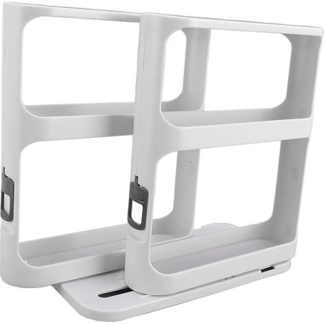 Étagère à épices coulissante et rotative à 2 niveaux, organisateur vertical multifonctionnel pour épices, blanc, pour placard de cuisine (1/5)
