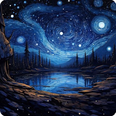 Set de table - nuit bleue - 33 cm x 33 cm (1/2)