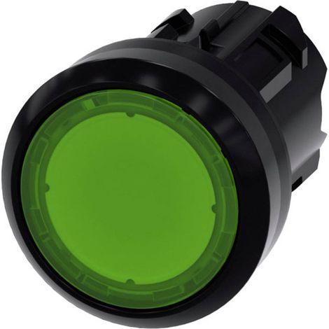 Siemens 3SU10010AA400AA0 3SU1001-0AA40-0AA0 Pulsante illuminato Anello frontale in plastica, rotondo Pulsante Nero, Ver