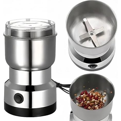 Macinacaffè elettrico – Macinacaffè – Macina cereali – Dotato di ciotola e lame in acciaio inox – Grande capacità di 100 g – Funzionamento con un solo pulsante (1/5)