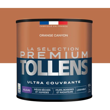 Tollens - Peinture intérieure couleurs - La Sélection Premium Velours - Ultra Couvrante - Orange Canyon 0,5 L - 6m²