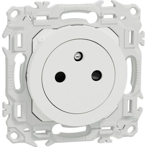 Schneider – Prise de courant affleurante 2P+T blanc craie – Mode de pose encastré – Indice de protection IP20 – Pour installation intérieure