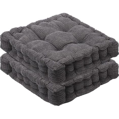 Lot de 2 Coussins de Chaise, Coussin d’Assise 40 40 Cm pour Intérieur Et Extérieur, Coussins Épais pour Sol Coussin de Siège De Chaise Convient pour La Maison, Le Jardin (1/4)