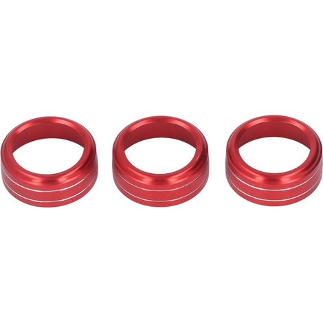 Couvercle anneau bouton commutateur AC, 3 pièces, garniture rouge, accessoire intérieur console centrale de remplacement compatible Mazda 3 6 (1/5)