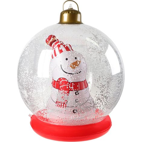 Boules De Noël Gonflables Bonhomme Neige À L'Intérieur Lumineux Noël Boule Gonflable Décorée ornements pour intérieur, extérieur, jardin, porche, porte d'entrée, (1/5)