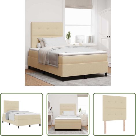 Matratze - Boxspringbett mit Matratze Creme 120 x 190 cm Stoff (1/5)