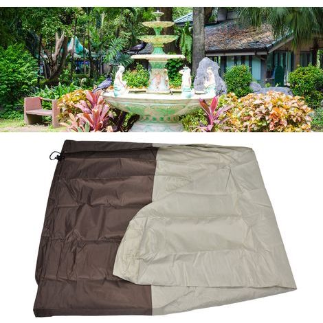 Housse de Protection Imperméable 210D pour Fontaine de Jardin, Couverture Statue Extérieur Patio en Toile Oxford Argenté (1/5)