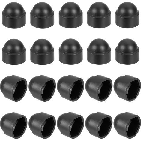 20 Pièces Capuchon de Protection pour Écrou M12x19x23mm (Noir) (1/5)