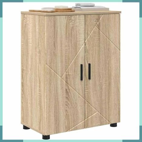 Cabinet de salle de bain - 883306 - Chêne Sonoma - 60 x 35 x 80 cm - 2 portes (1/5)