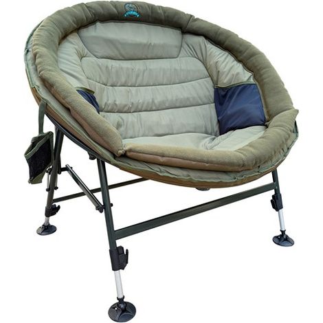 CARPZILLA Foldable Wide Round Fishing Chair Sunchair Adjustable Legs Green (1/5)