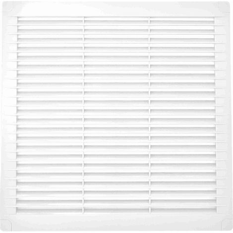 Griglia di ventilazione quadrata con tappi e zanzariera realizzata in ABS di colore bianco 30x30x0,7cm EDM (1/3)
