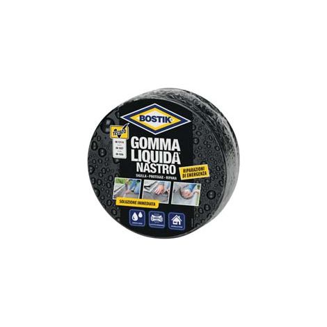 GOMMA LIQUIDA NASTRO RIPARATORE- - mt.5 - nero - 1 pezzi BOSTIK