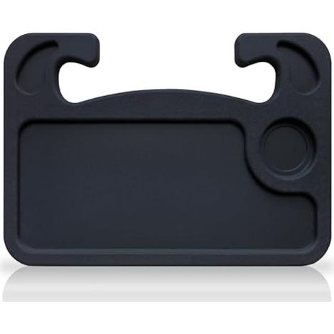 Grchaat Plateau de volant de voiture, plateau de voiture pour ordinateur portable, plateau de table pour voiture, plateau de voyage, plateau de nourriture pour voiture, bureau de volant (noir) (1/5)