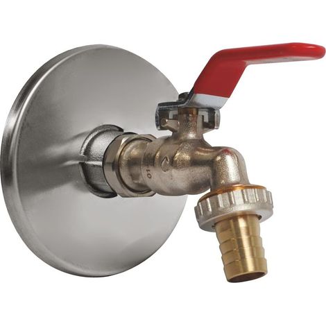 Kit Robinet d'arrosage orientable avec Applique Murale en Laiton chromé, poignée Plate, Installation Rapide, étanchéité assurée, Durable et esthétique, entrée 15/21 (1/2)