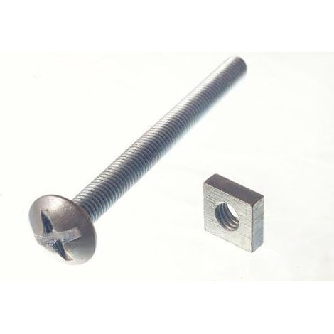One Stop DIY Lot de 20 boulons de toiture et écrous carrés ZP zingués M6 x 70