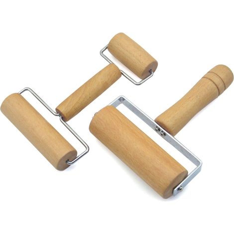 Rouleau À Pâtisserie En Bois - Rouleau H Pour Adultes Et Rouleau T Pour Enfants - Pour Pâte À Pizza Gâteaux Tartes Et Biscuits - 2 Pièces (1/5)