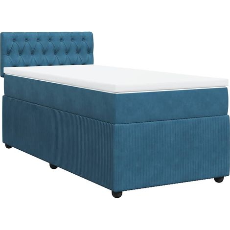 Boxspringbett mit Matratze Blau 100x200 cm Samt vidaXL (1/5)