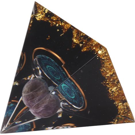 Pyramide décorative en résine époxy cristal, faite main, 6 cm, pour la maison, pour un bureau et une énergie positive (1/5)