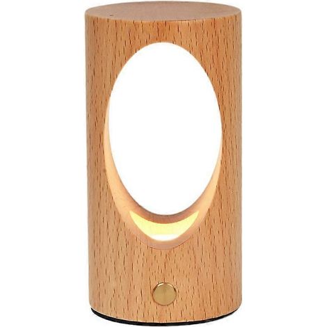 Veilleuse LED rechargeable en bois - Lampe de chevet tactile pour chambre d'enfant et décoration intérieure (1/5)