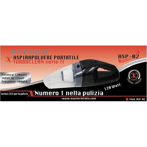 TRADE SHOP - Aspiratore Professionale Per Auto Camper Camion 12v Accendisigari 120w Maxtech Asp-02 -