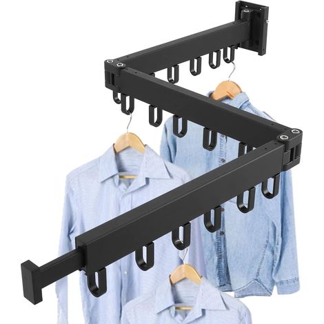 Étendoir rétractable aluminium fixation murale pliable balcon pour maison et utilisation quotidienne (1/5)