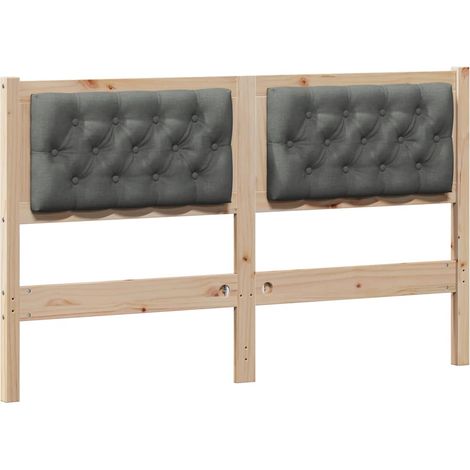 Cabecero Otro Negro y gris oscuro 150 cm Madera maciza de pino vidaXL