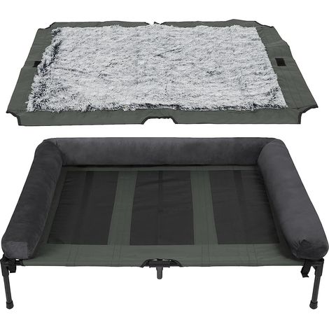 Hundeliege Outdoor Grosse Hunde Erhöhtes Hundebett Haustierbett Sonnenliege für draussen Camping Garten XXL 130x90x18 cm