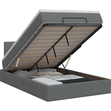 Maison Exclusive - Letto ottomano con materasso Grigio Scuro 120 x 190 cm Tessuto (1/5)