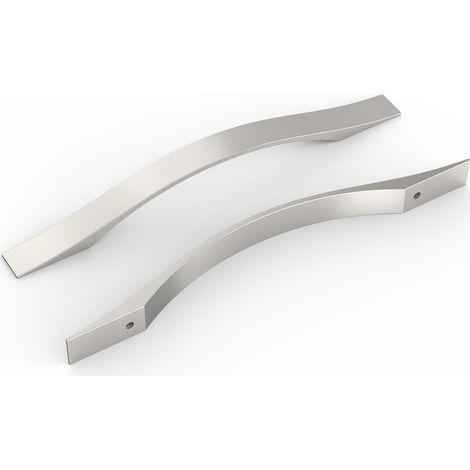 Lot de 10 poignées de meuble, finition nickel satiné brossé, entraxe de 160 mm, pour cuisine, meubles et tiroirs. (1/5)