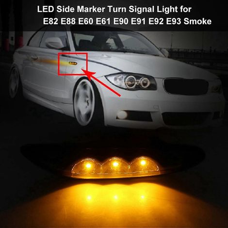 LED-Seitenmarkierungsleuchte mit Blinker für E82, E88, E60, E61, E90, E91, E92, E93, Rauchglas