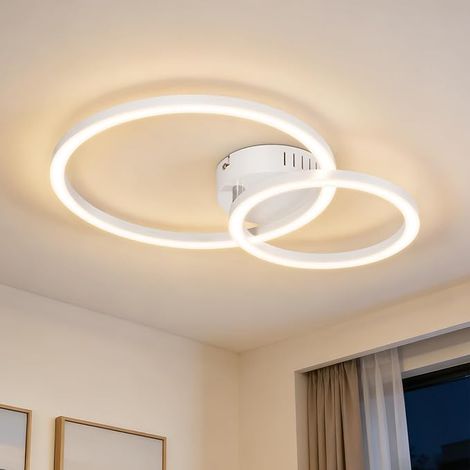 GBLY Plafoniera LED 40cm 23W Bianca Lampada Cucina 3000K Bianco Caldo Lampada Soggiorno Moderna Design 2 Anelli per Cucina Camera da Letto Corridoio Ufficio (1/5)