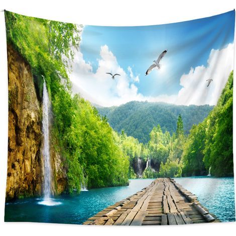 Tapisserie pour Chambre esthétique tenture Murale décoration Tissu Art forêt Tapisserie 150130 (1/5)