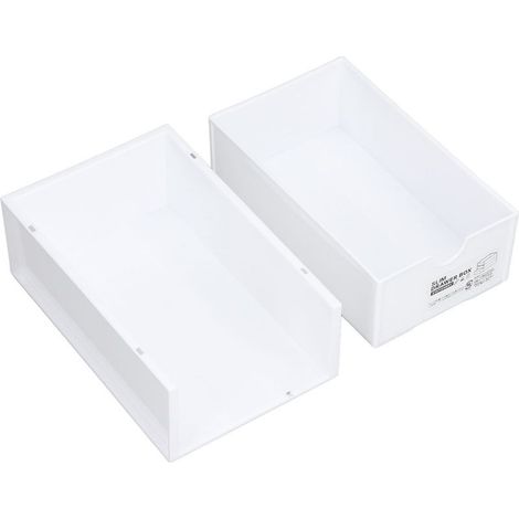 Boîte de rangement empilable en PP, grande capacité, tiroir de classement robuste et durable, blanc (1/5)