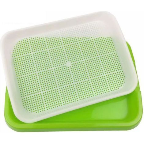 Plateau De Germination - Double Couche - Sans Sol - Hydroponique - Rectangulaire - 1 Pièce (1/4)