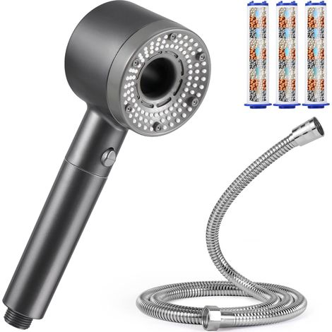Freosen – Pommeau de douche haute pression – 5 modes de jet – Tuyau inox 1,5m – Filtration anti-calcaire pour peau et cheveux (1/5)