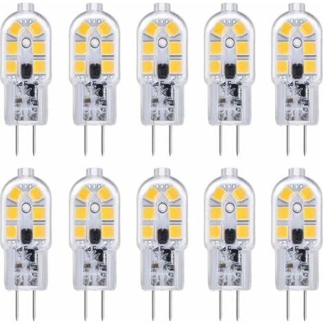 Lot de 10 ampoules LED G4 12 V 2 W Blanc froid 6000 K 200 lm Couvercle de cuisine pour camping-car Non dimmable (1/4)