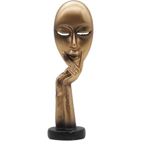 Statues de penseurs abstraits, figurines créatives en résine, personnages pensifs, sculptures artisanales, ornements, décoration intérieure, cadeaux d'anniversaire, collections-13x3.5cm-Style2 Gold (1/5)