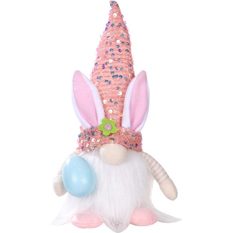 Lapin De Pâques - Décoration En Peluche - 30x8x8 Cm - Pour Bureau Table Étagère Chambre - 2 Pièces (1/5)